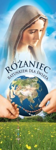 Baner na Różaniec "Różaniec ratunkiem dla.." 75x200cm