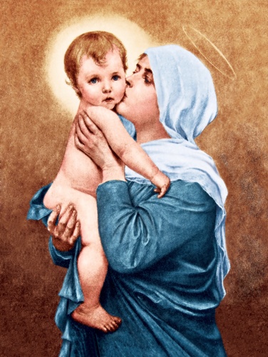 Plakat Religijny wzór 085. Matka Boża z dzieciątkiem. 