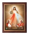 Obraz święty Papież Jan Paweł II, Święty Jan XXIII w ramie drewnianej ze złotym paskiem