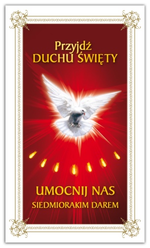 Obrazki z Darami Ducha Świętego.