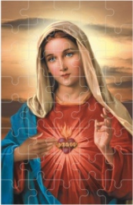 Puzzle religijne Serce Maryi - 10 szt.