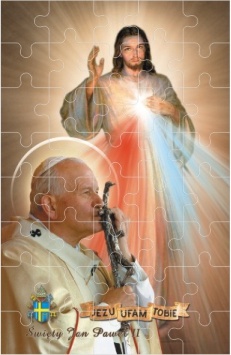 Puzzle  - Jezus Miłosierny, Matka Boża Częstochowska i Papież Franciszek