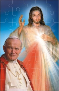 Puzzle - Jezus Miłosierny i Jan Paweł II - 10 szt.