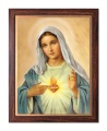 Obraz religijny Serce Maryi w ramie drewnianej ze złotym paskiem
