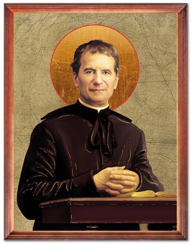 Obraz religijny Święty Jan Bosko w drewnianej ramie