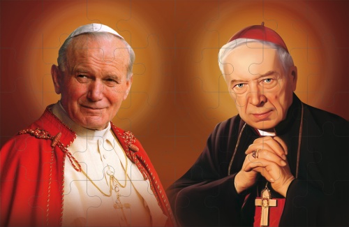 Puzzle religijne Święty Jan Paweł II i Kardynał Wyszyński - 10 szt.