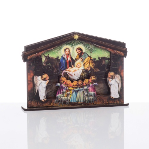 Szopka drewniana przestrzenna mała