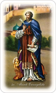 Obrazki święte z modlitwą do Świętego Marka Ewangelisty