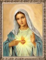 Obraz religijny Serce Maryi w ramie z ornamentem