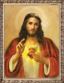 Obraz religijny Serce Jezusa Chrystusa w ramie z ornamentem