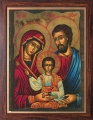 Obraz religijny Święta Rodzina w ramie drewnianej ze złotym paskiem