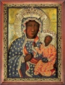 Obraz religijny Matka Boża Częstochowska suknia milenijna w drewnianej ramie