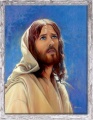 Obraz religijny Jezus Chrystus w ramie szarej z przetarciami