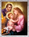 Obraz religijny Święta Rodzina w ramie szarej z przetarciami