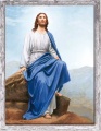 Rysunek religijny Jezus Chrystus z Góry Synaj w ramie szarej z przetarciami