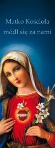 Baner Najświętsze Serce Maryi "Matko Kościoła módl się za nami" 75x200cm