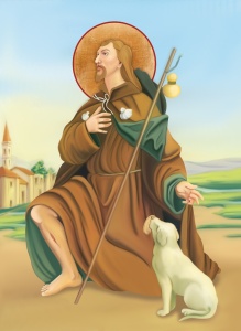 Plakat religijny Św. Roch - patron chroniący od zarazy