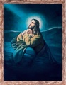 Obraz religijny Jezus modlący się w Ogrójcu w ramie brązowej z przetarciami
