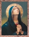 Obraz religijny Matka Boża Bolesna w ramie brązowej z przetarciami