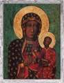 Obraz religijny Matka Boża Częstochowska w ramie szarej z przetarciami