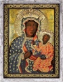 Obraz religijny Matka Boża Częstochowska suknia milenijna w ramie szarej z przetarciami