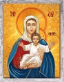Obraz religijny Matka Boża Orantka w ramie szarej z przetarciami