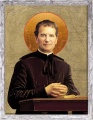 Obraz religijny Święty Jan Bosko w ramie szarej z przetarciami