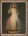 Obraz religijny Jezus Miłosierny - Jezu Ufam Tobie w ramie z ornamentem