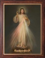 Obraz religijny Jezus Miłosierny - Jezu Ufam Tobie w ramie drewnianej ze złotym paskiem