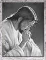 Obraz religijny Jezus Chrystus w ramie szarej z przetarciami