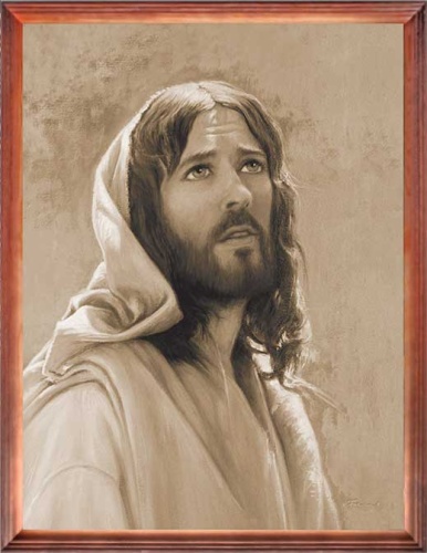 Obraz religijny Jezus Chrystus w ramie drewnianej