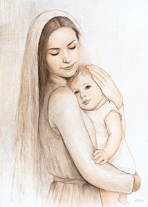 Plakat religijny Matka Boża z Dzieciątkiem