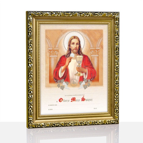 Pamiątka Pierwszej Komunii Świętej - Jezus Chrystus z Komunią Świętą