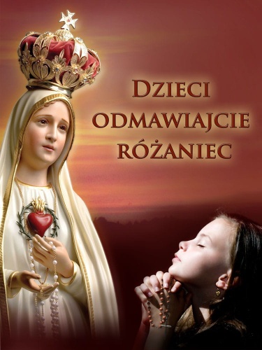 Baner na różaniec święty "Dzieci odmawiajcie różaniec" 75x100 cm