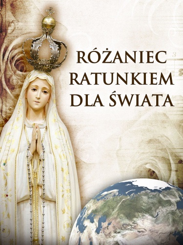 Baner na różaniec święty "Różaniec ratunkiem dla świata" 75x100 cm