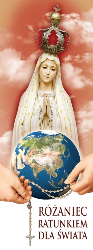 Baner na różaniec święty "Różaniec ratunkiem dla świata" 75x200 cm