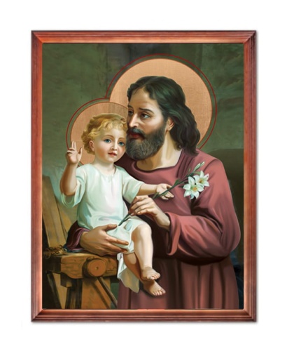 Obraz religijny Święty Józef w ramie drewnianej