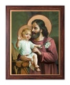 Obraz religijny Święty Józef w ramie drewnianej ze złotym paskiem