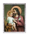 Obraz religijny Święty Józef w ramie szarej z przetarciami
