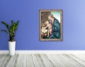 Obraz religijny na płótnie Matka Boża z Dzieciątkiem Jezus w ramie z ornamentem