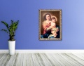 Obraz religijny na płótnie Matka Boża z Dzieciątkiem Jezus w ramie z ornamentem