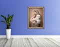 Obraz religijny na płótnie Matka Boża z Dzieciątkiem Jezus w ramie z ornamentem