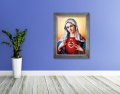 Obraz religijny na płótnie Niepokalane Serce Najświętszej Maryi Panny w srebrnej ramie