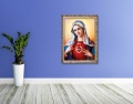 Obraz religijny na płótnie Niepokalane Serce Najświętszej Maryi Panny w ramie z ornamentem