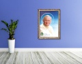 Obraz religijny na płótnie Święty Jan Paweł II w ramie z ornamentem