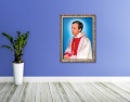 Obraz religijny na płótnie Błogosławiony Ksiądz Jerzy Popiełuszko  w ramie z ornamentem