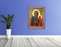 Obraz religijny na płótnie Matka Boża Częstochowska  w ramie z ornamentem