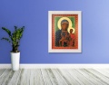Obraz religijny na płótnie Matka Boża Częstochowska  w białej ramie