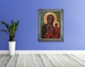 Obraz religijny na płótnie Matka Boża Częstochowska w srebrnej ramie