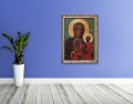 Obraz religijny na płótnie Matka Boża Częstochowska w ramie z ornamentem